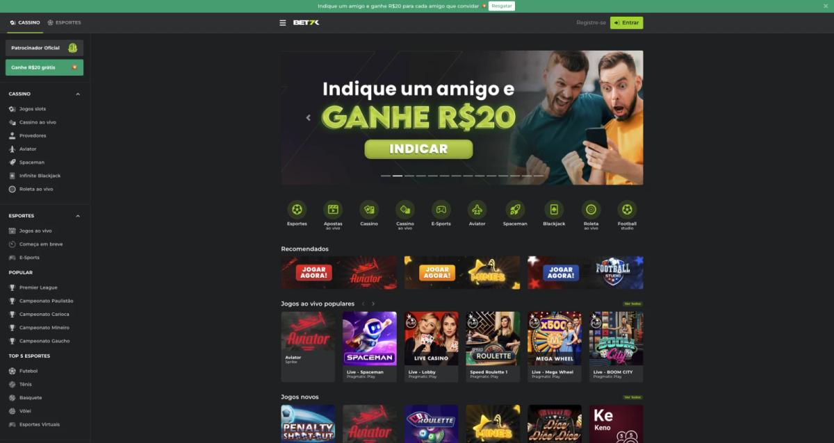 Bet7k Cassino On-line no Brasil - Bônus de 100% até R$7.000