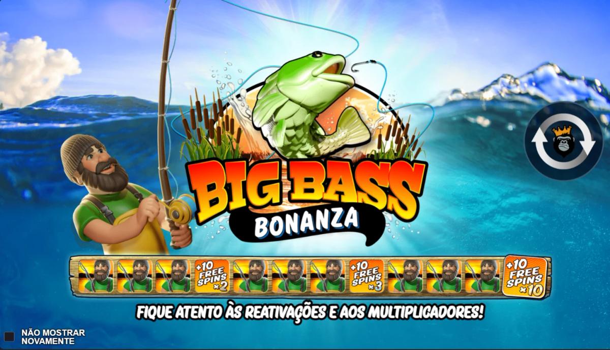 Como jogar Big Bass Bonanza: tela com rodadas grátis do jogo