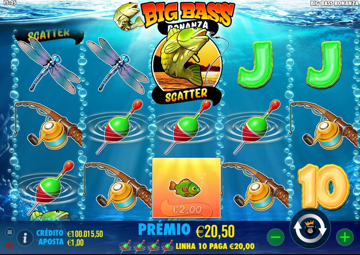 Como jogar Big Bass Bonanza: tela de vitória do Slot