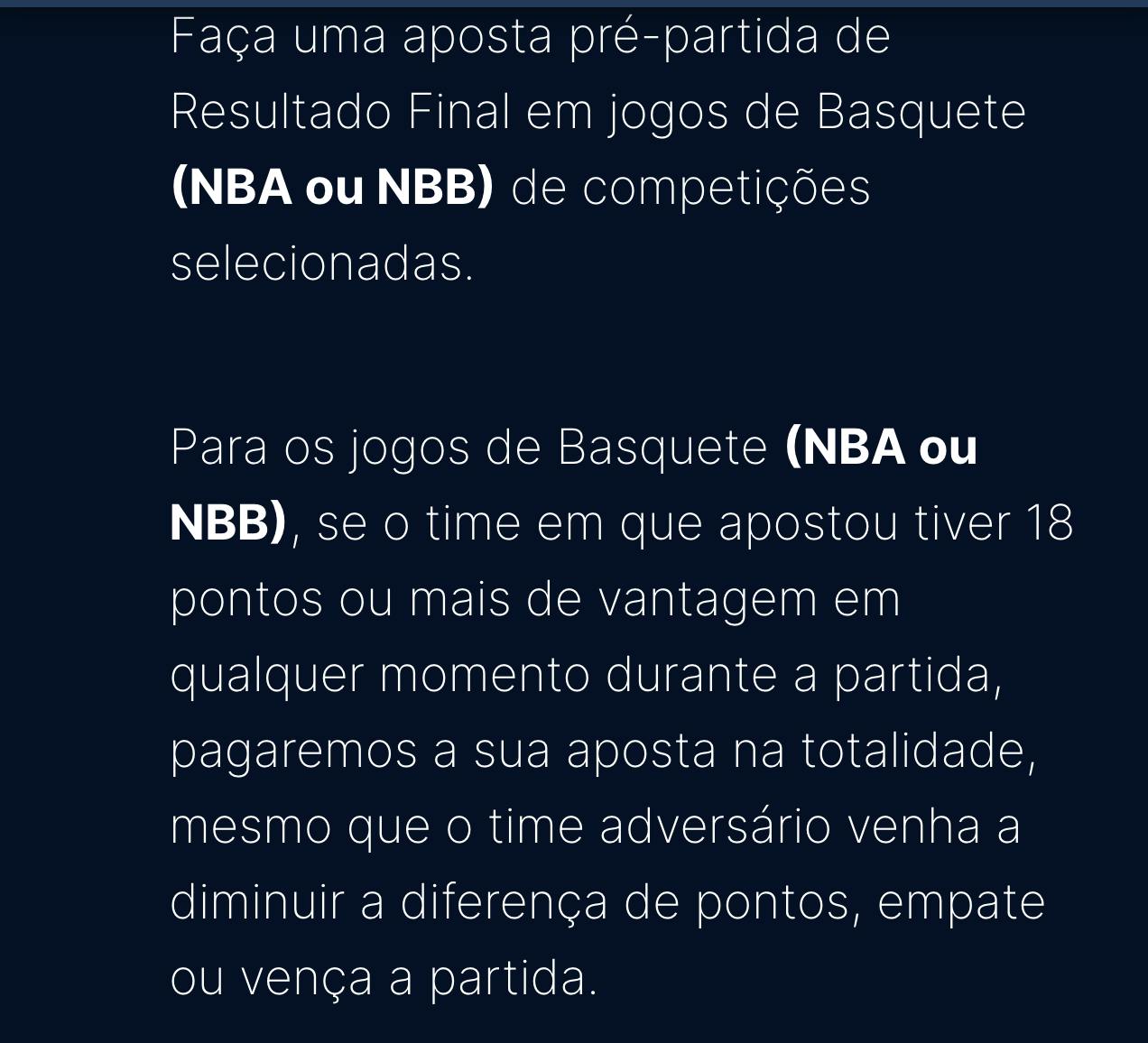 Condições do Pagamento antecipado Estrela Bet em jogos de basquete na NBA e NBB 